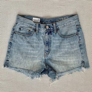 Gap Distressed Wash High-Waist Denim Shorts | 27